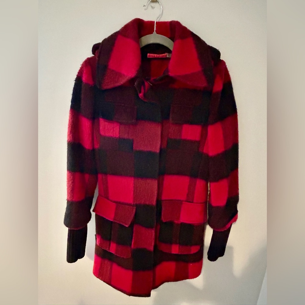 Alice + Olivia Buffalo Plaid Coat Size Small